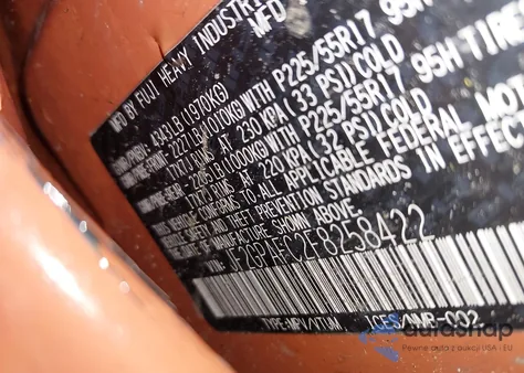 2015 Subaru Xv Crosstrek 2.0I Premium z USA, uszkodzony, nr VIN JF2GPAFC2F8258422